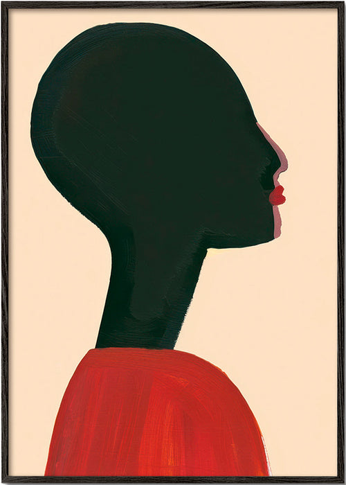 Ilustracja: profil w czerwieni – Black Frame