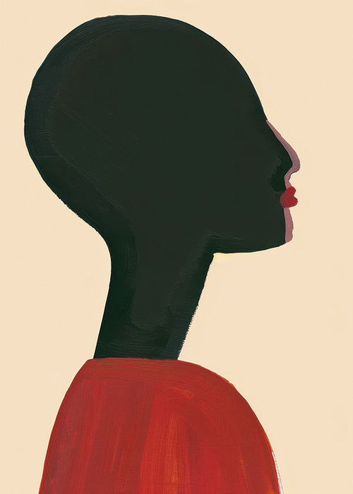 Ilustracja: profil w czerwieni