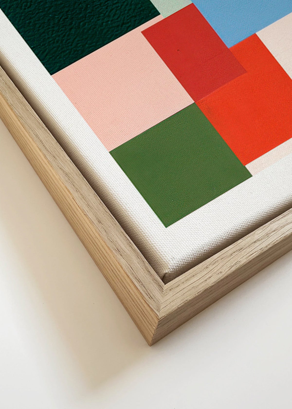 Plakat geometryczny z pastelowymi blokami – Canvas detail