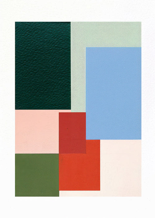 Plakat geometryczny z pastelowymi blokami