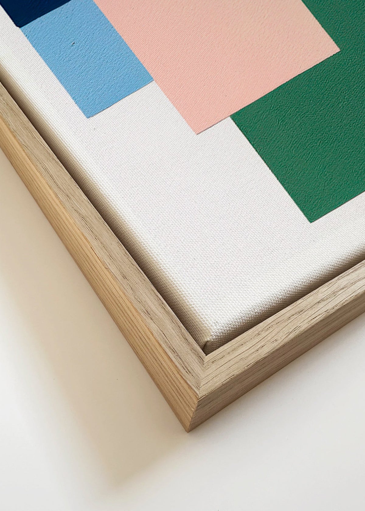 Plakat geometryczny z nałożonymi blokami kolorów – Canvas detail