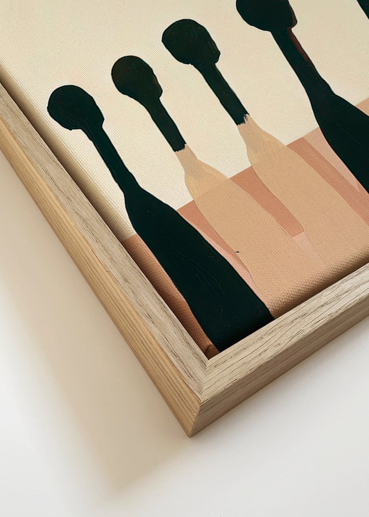 Sztuka abstrakcyjna z wydłużonymi postaciami – Canvas detail