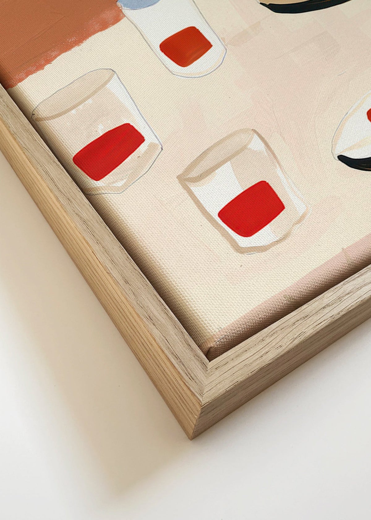 Sztuka do kuchni ze szkłem i talerzami – Canvas detail