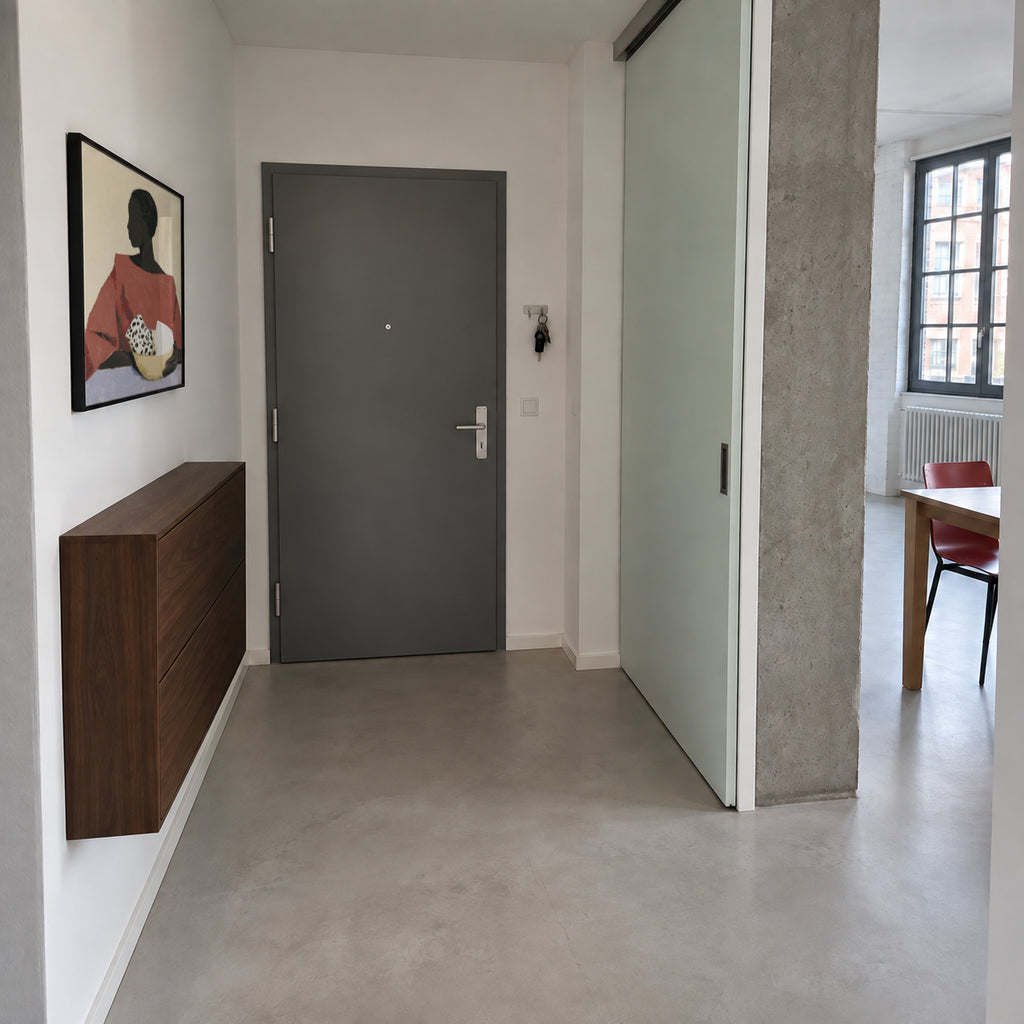 Lady with Bowl - Framed poster in an interior