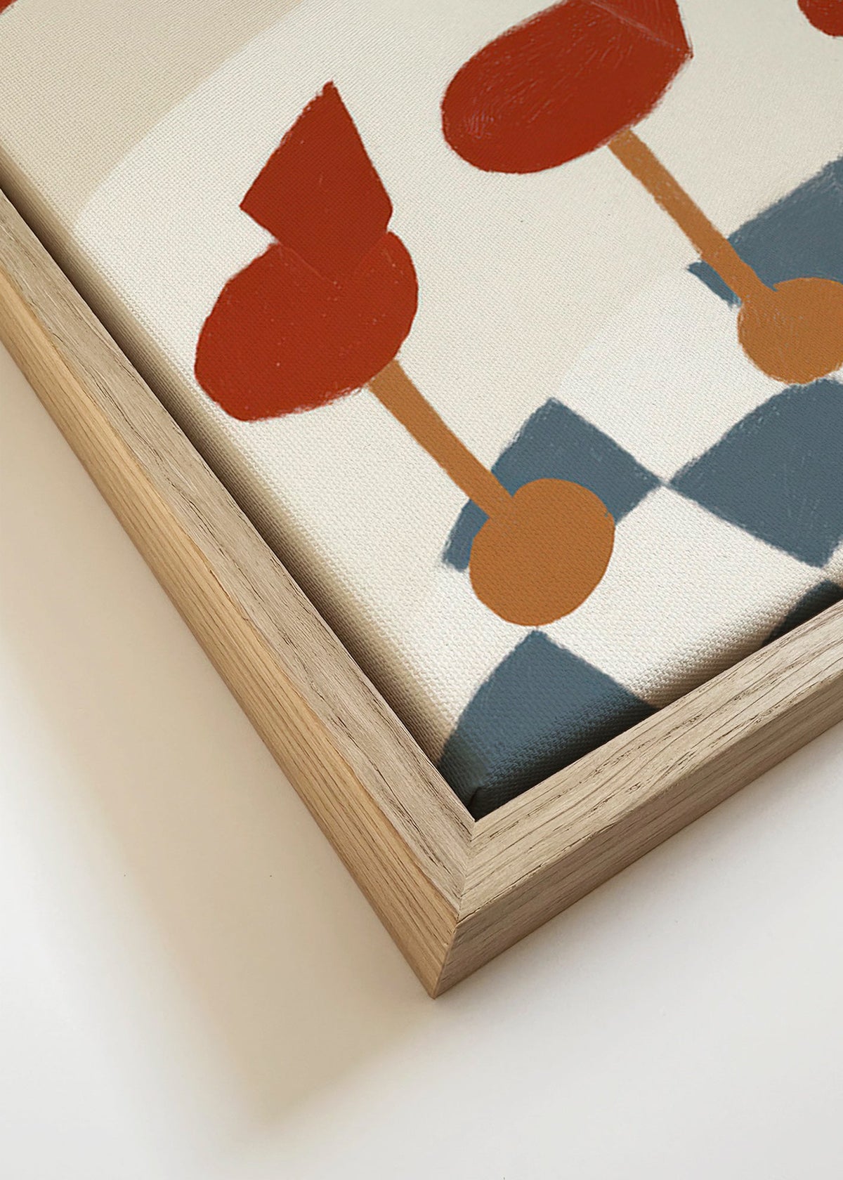 Sztuka do kuchni: czerwone hokery i podłoga w kratę – Canvas detail