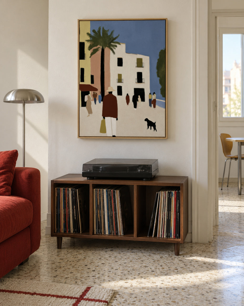 Mediterranean Walk - Framed canvas in an interior