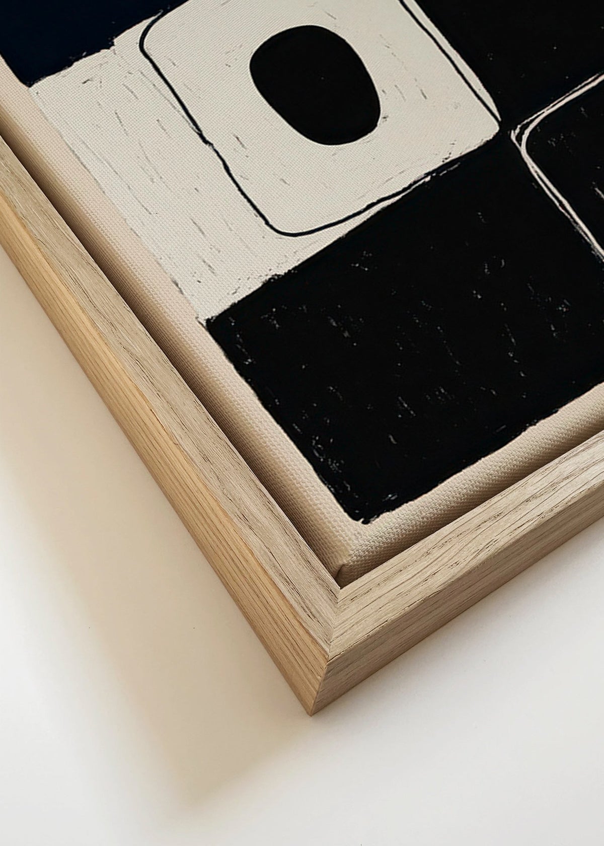 Obraz geometryczny z ułożonymi blokami – Canvas detail
