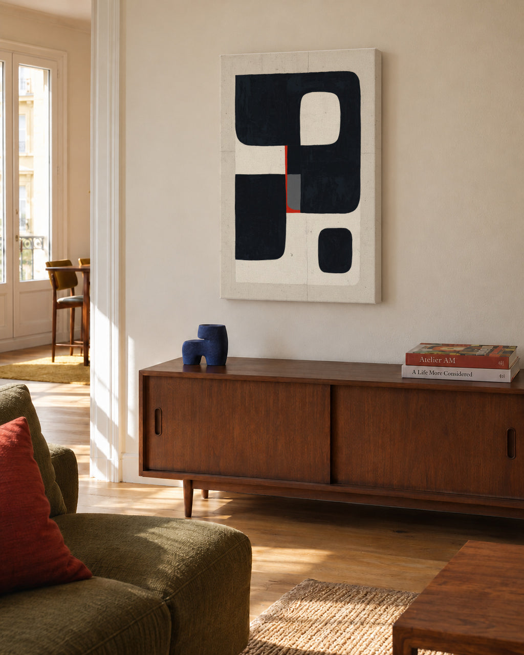 Cubic Structure - Unframed canvas in an interior