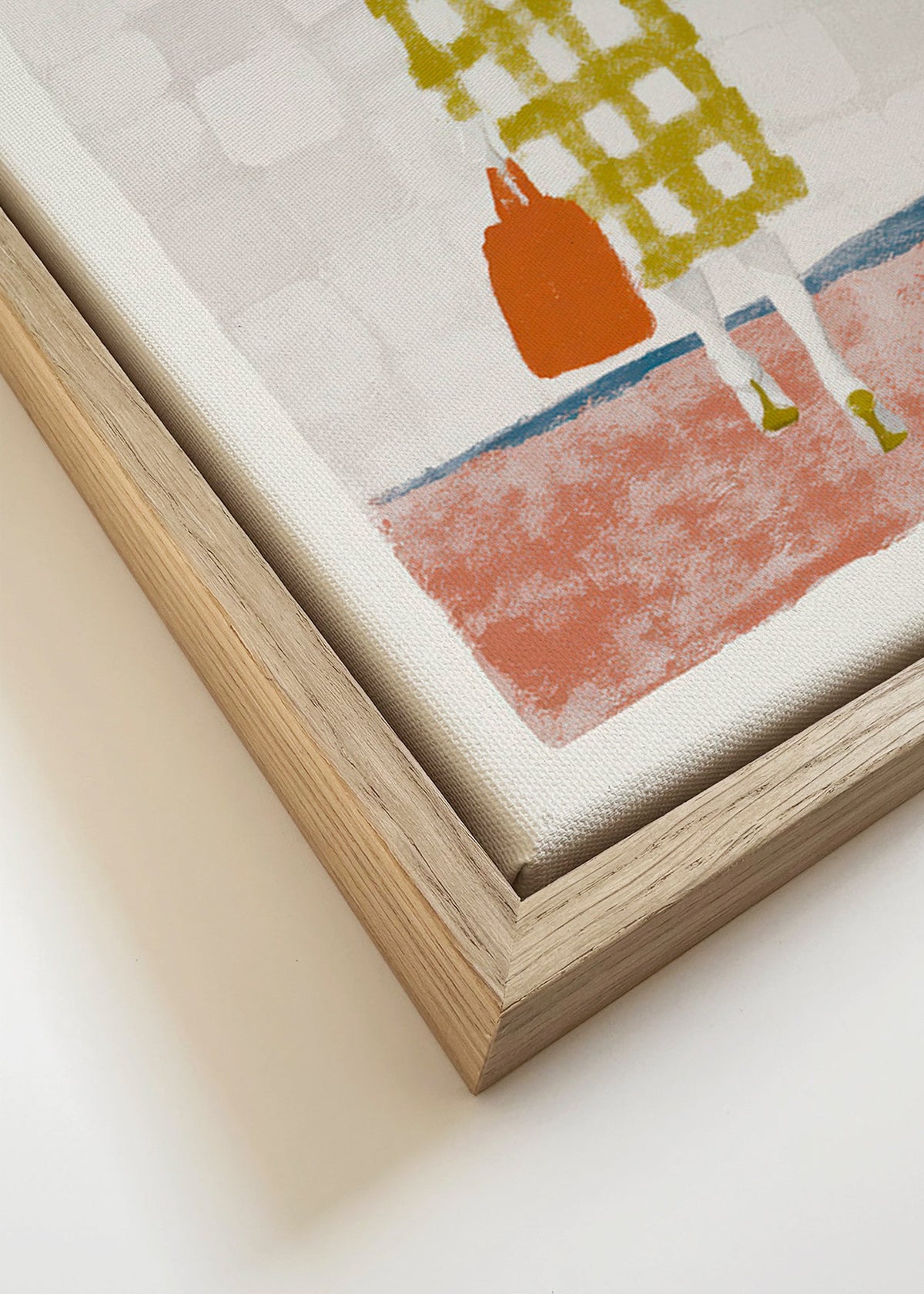 Ilustracja kobiety od tyłu w kurtce w kratę – Canvas detail