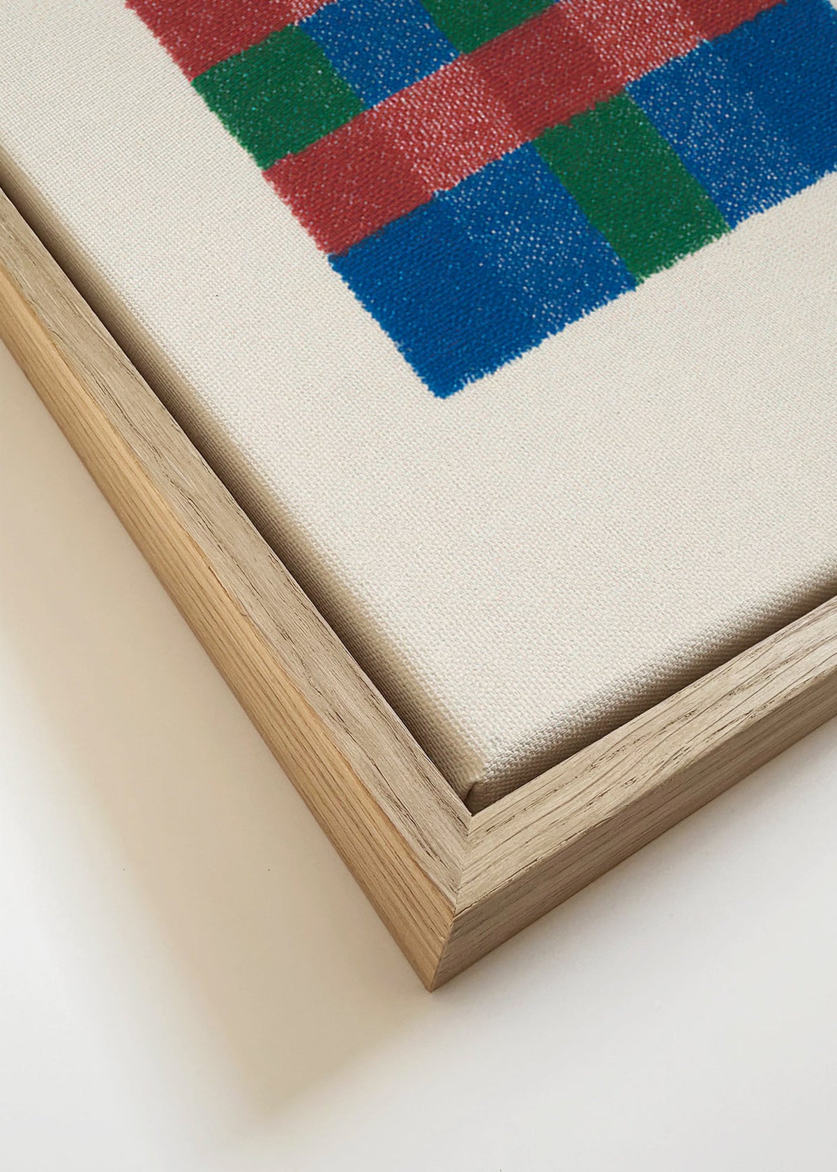 Obraz geometryczny w kolorową kratę – Canvas detail