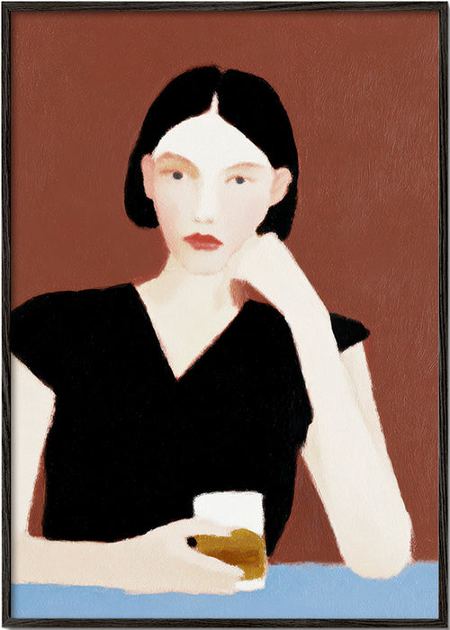 Sztuka do kuchni: portret kobiety z kieliszkiem – Black Frame