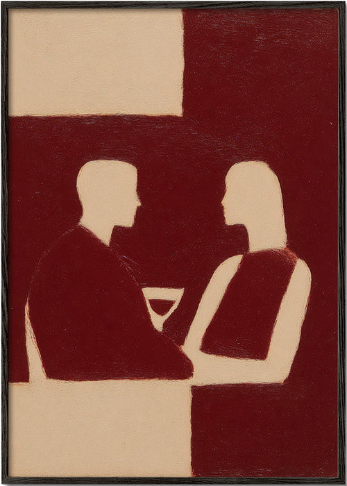 Sztuka do kuchni sylwetka pary – Black Frame