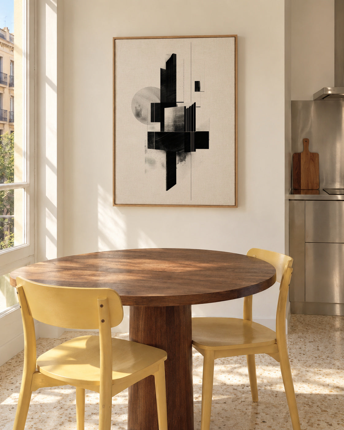 Monolith Structure II - Framed canvas in an interior