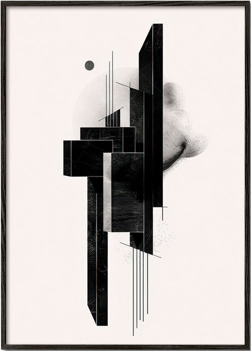Plakat geometryczny Monolit czarny – Black Frame