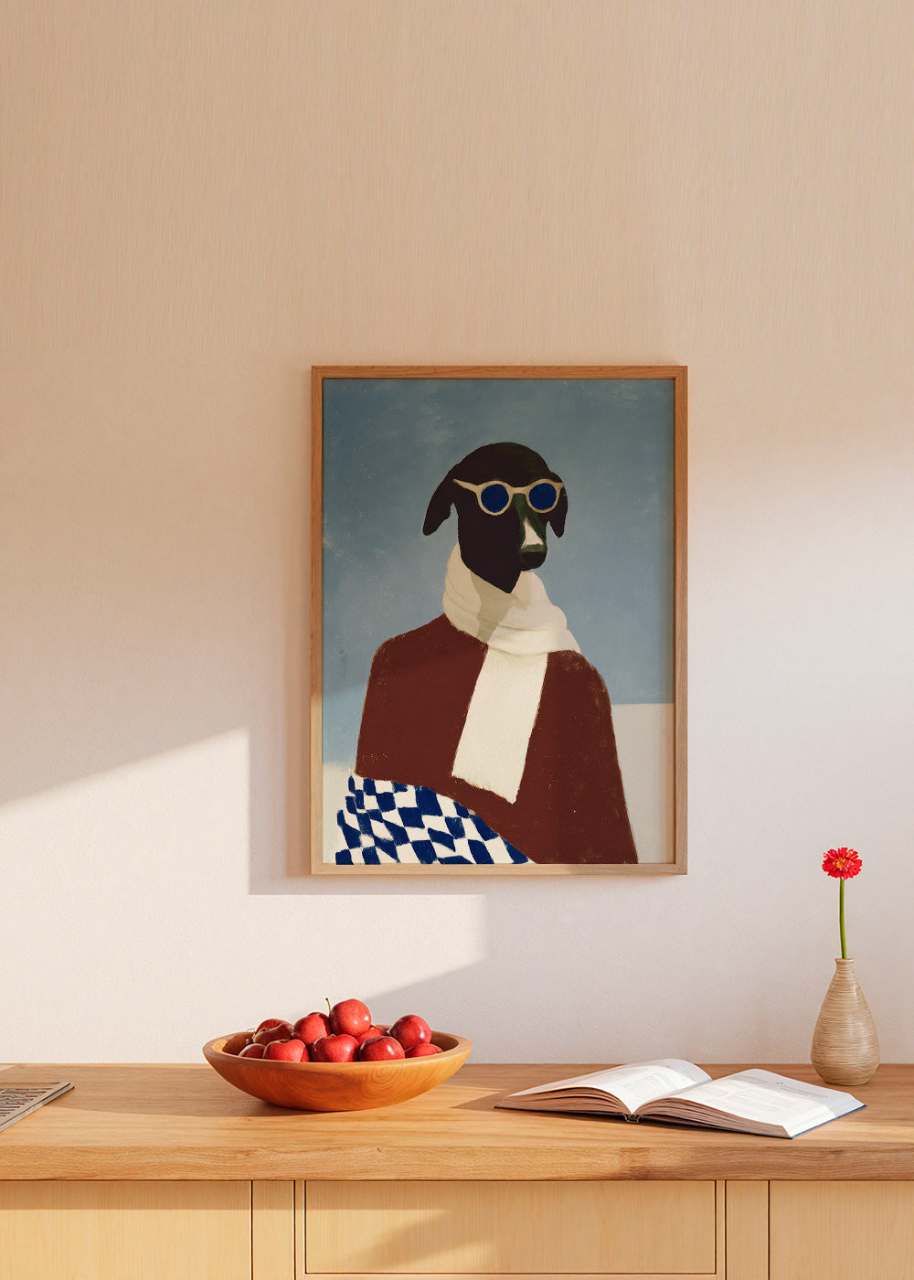 Plakat pies w zimowym szalu – Product2