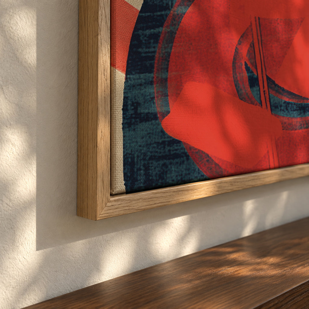 Red Swirl Energy - Framed canvas detail