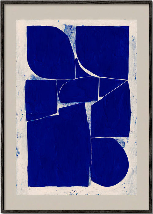 Obraz geometryczny indigo bloki – Black Frame