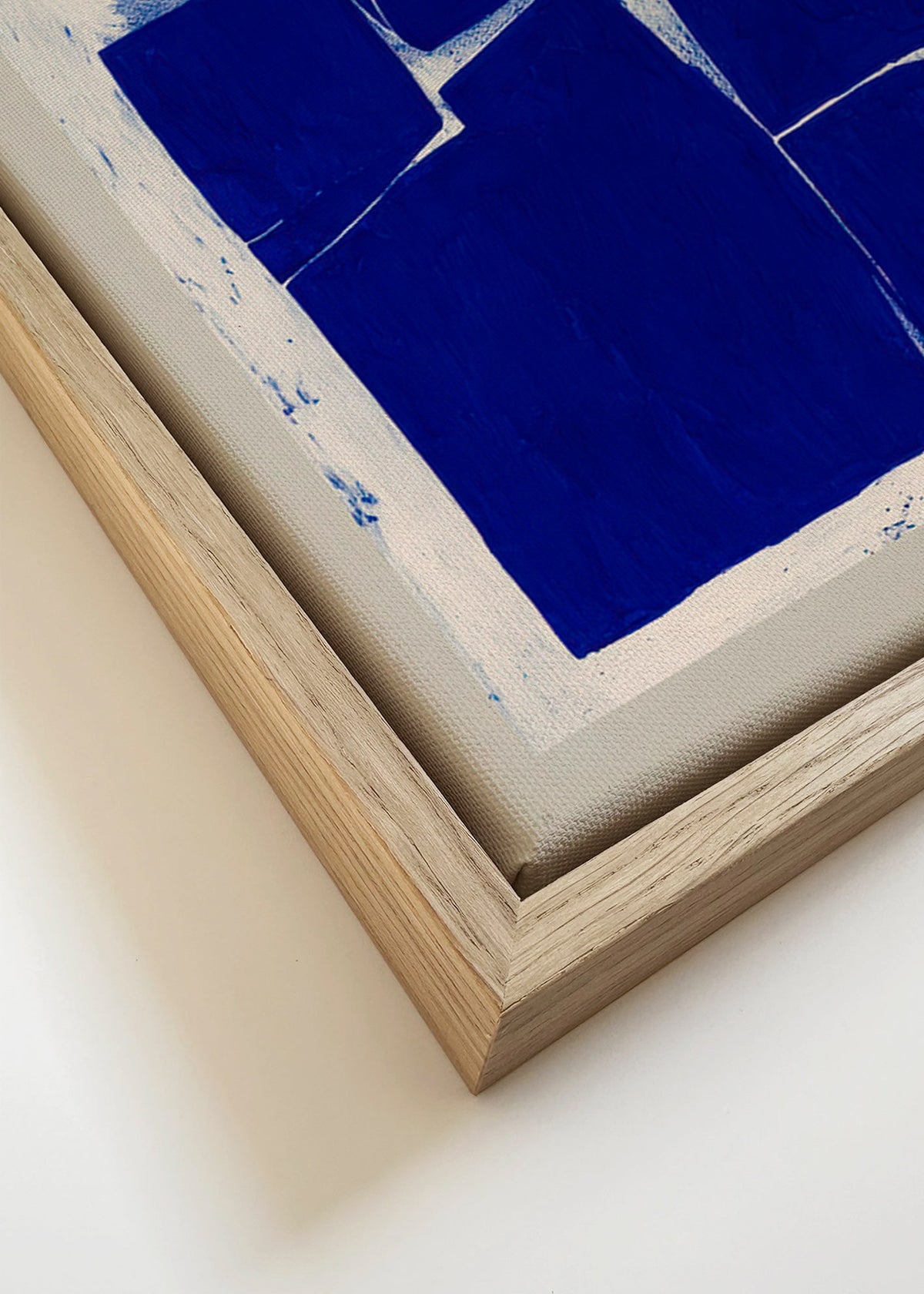 Obraz geometryczny indigo bloki – Canvas detail