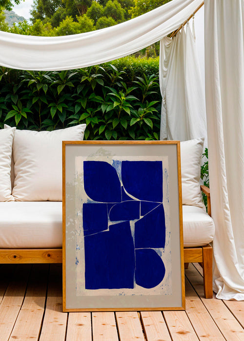 Obraz geometryczny indigo bloki – Product1