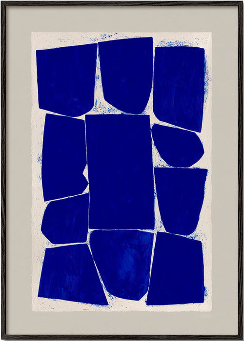 Obraz abstrakcyjny w niebieskich blokach – Black Frame