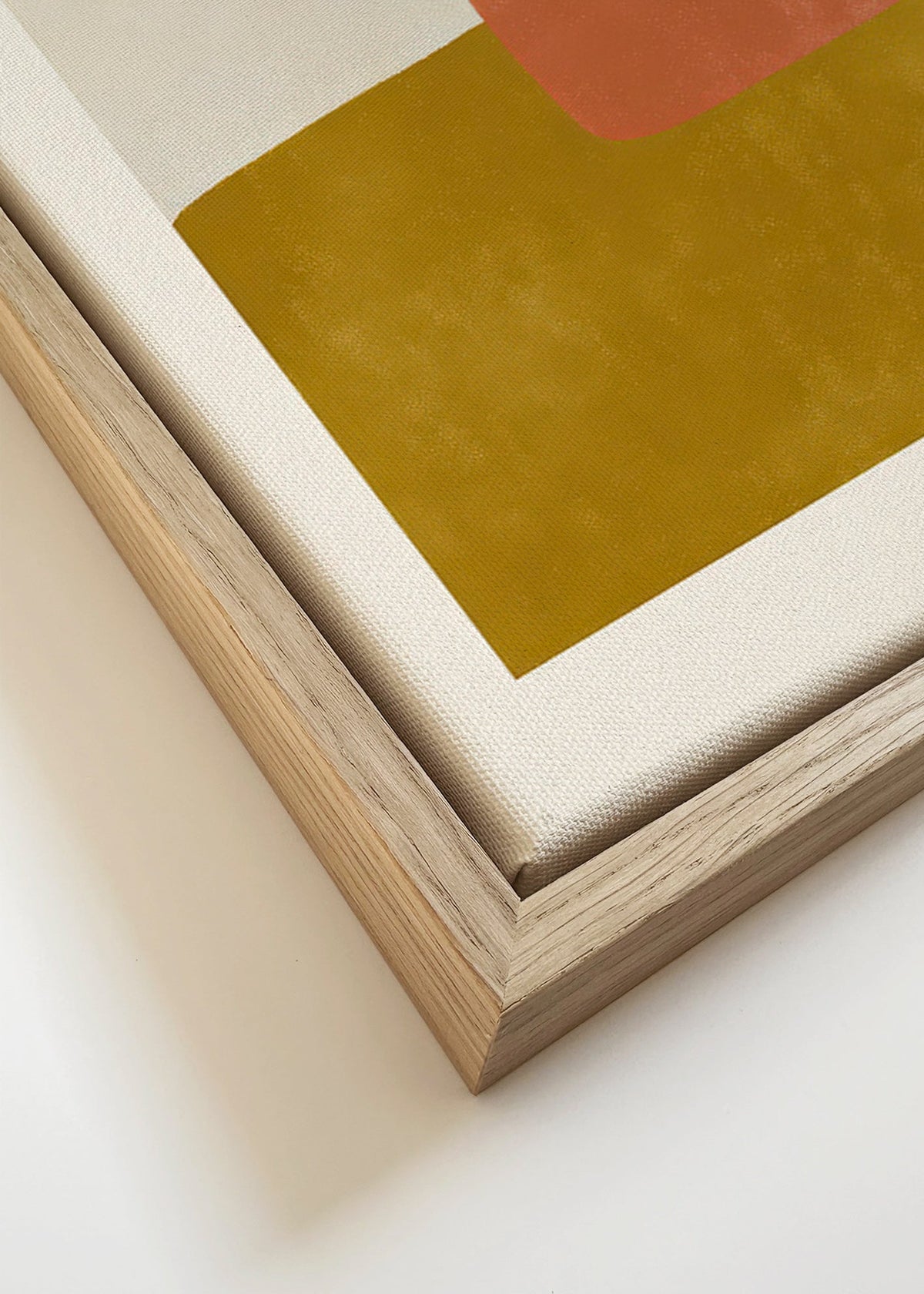 Obraz abstrakcyjny z blokami terakoty i ochry – Canvas detail