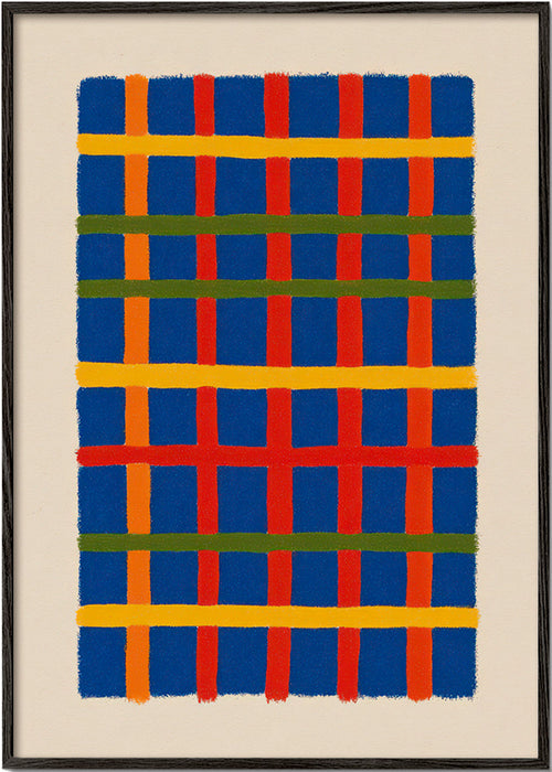 Sztuka geometryczna kolorowa siatka pionowa – Black Frame