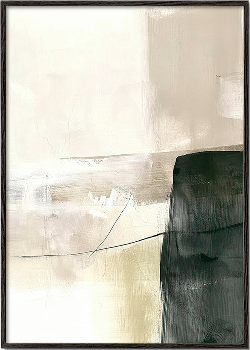 Pionowe dzieło abstrakcyjne z ciemnym blokiem – Black Frame
