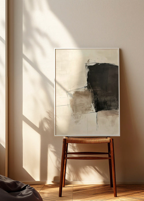 Obraz abstrakcyjny z ciemnym kontrastem i piaskami – Product1