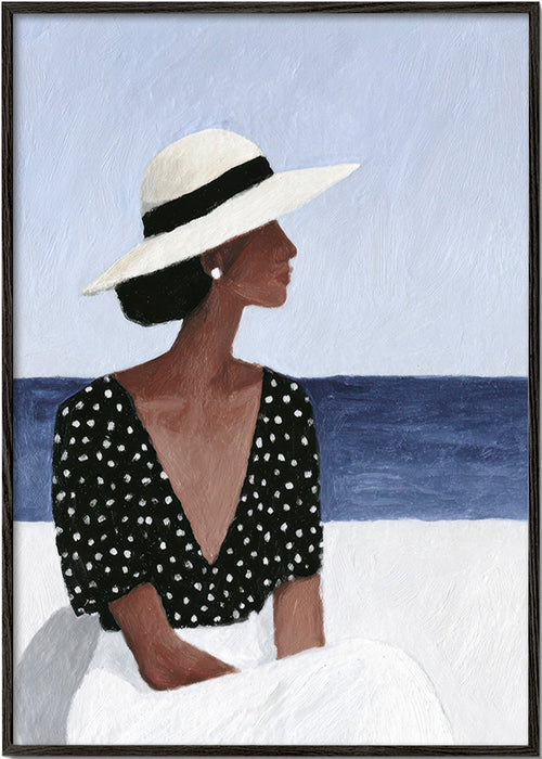 Ilustracja kobieta w kapeluszu – Black Frame