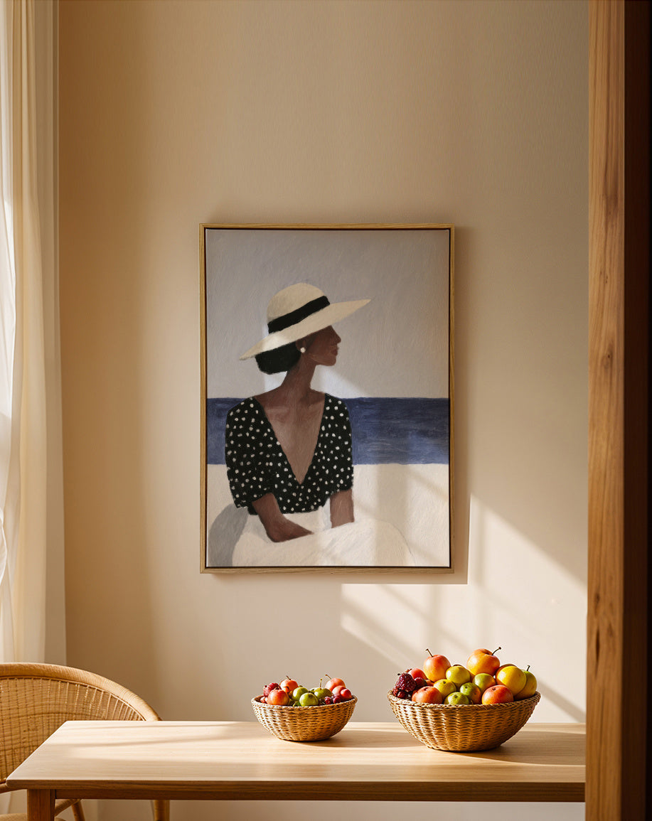 White Hat Horizon - Framed canvas in an interior