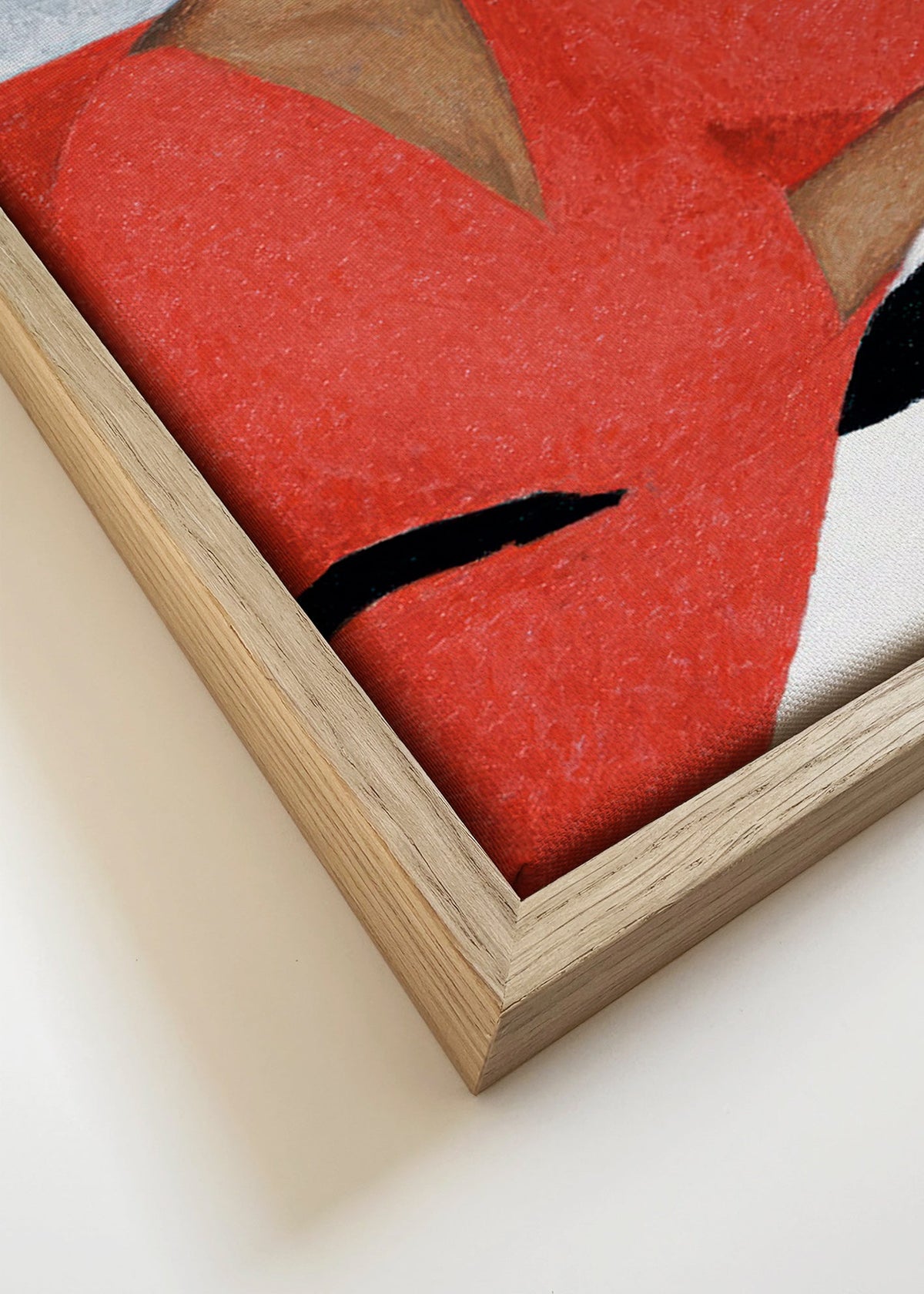 Ilustracja kobiety w czerwonej sukience z tropikalnym liściem – Canvas detail
