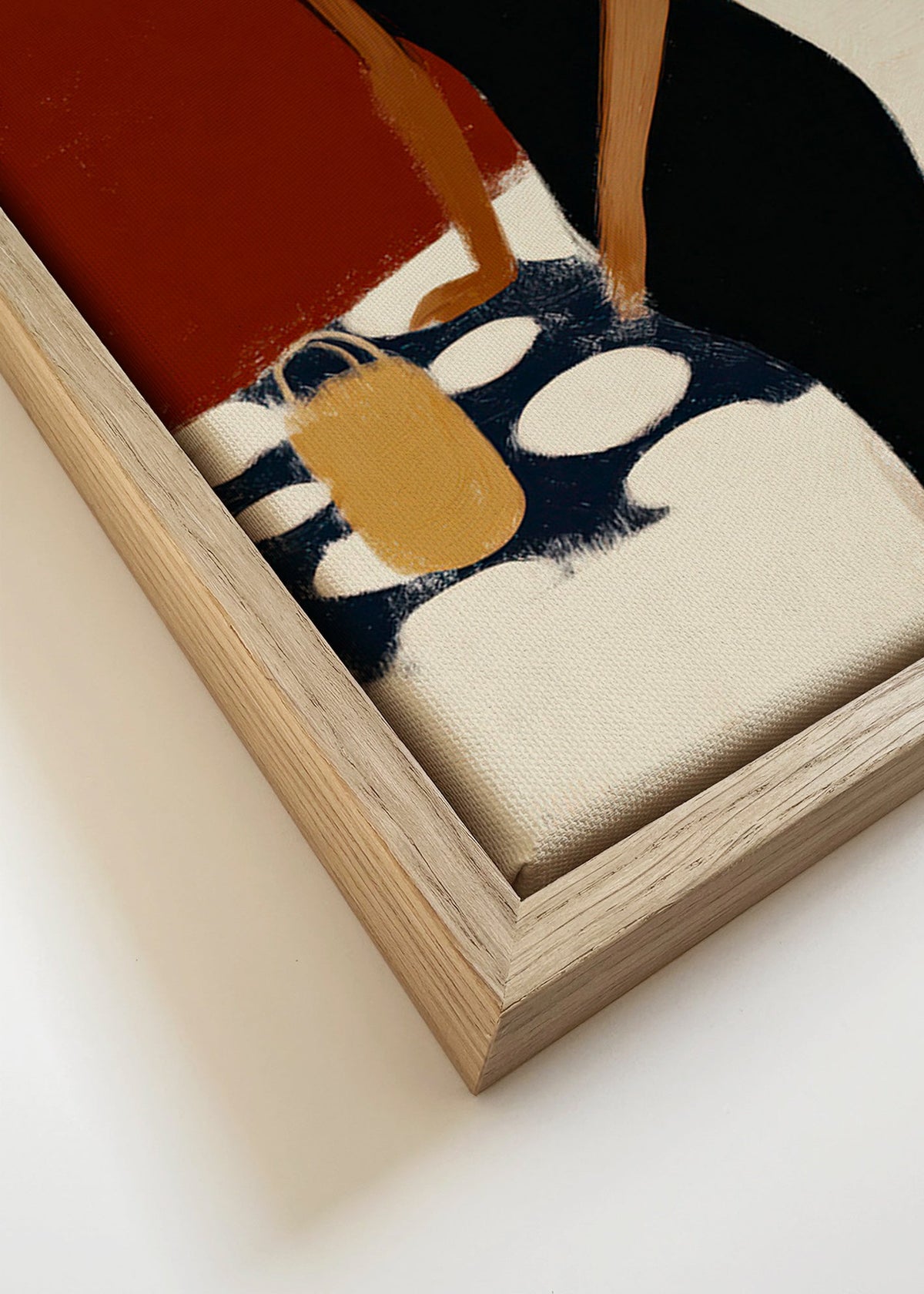 Elegancka ilustracja postaci w czarnej sukience – Canvas detail