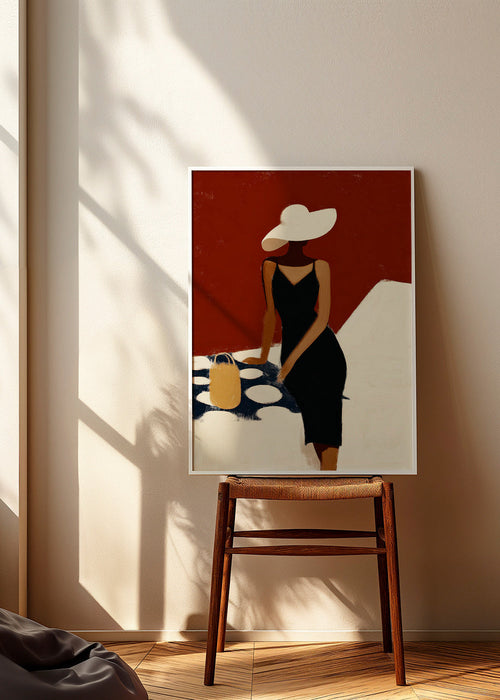 Elegancka ilustracja postaci w czarnej sukience – Product1