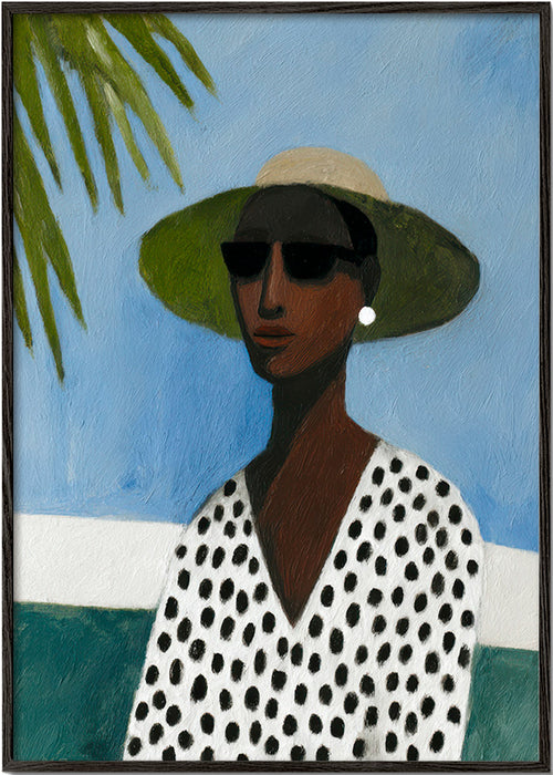 Plakat botaniczny: portret z palmą – Black Frame