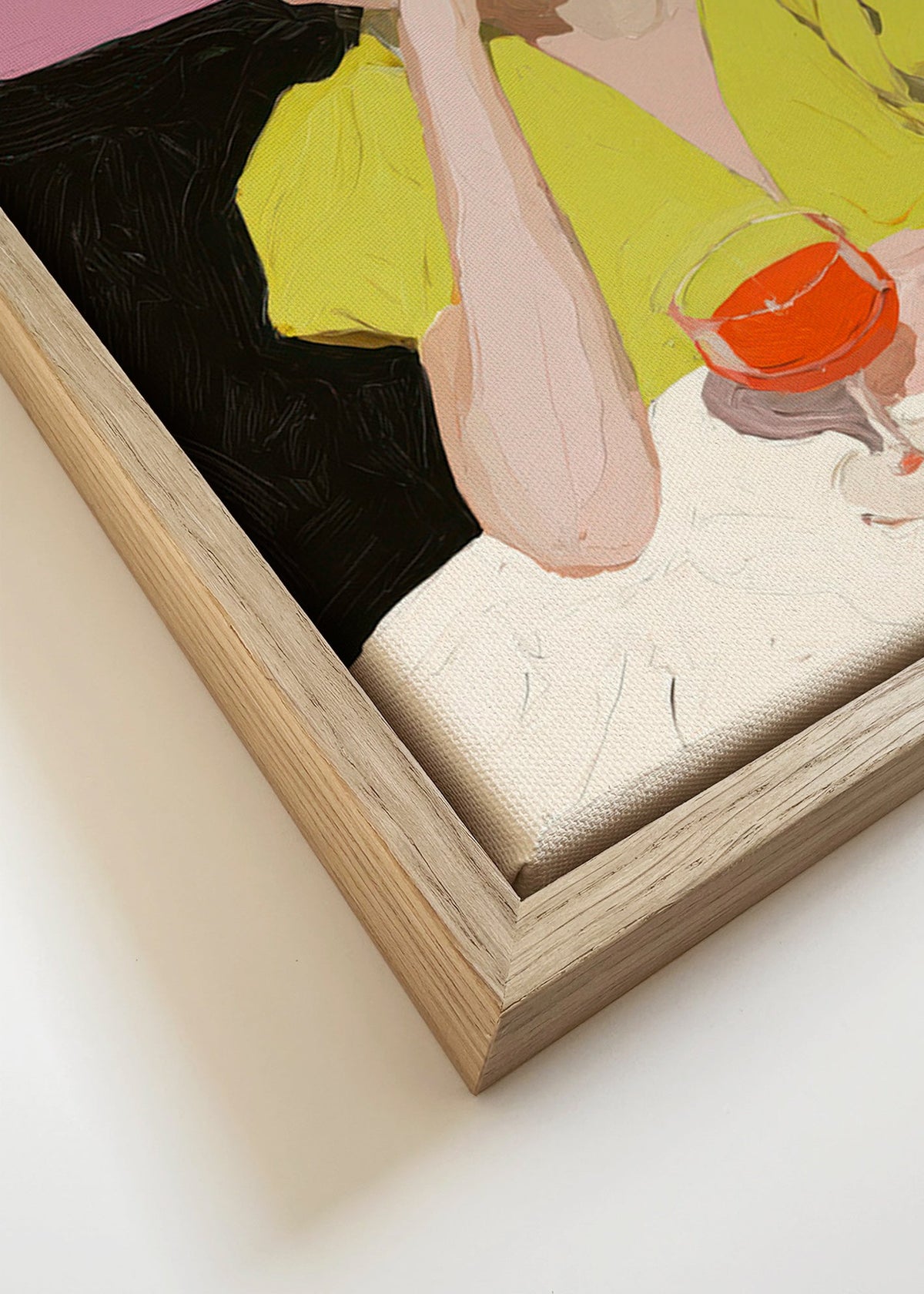 Ilustracja portret kobiety z kieliszkiem – Canvas detail