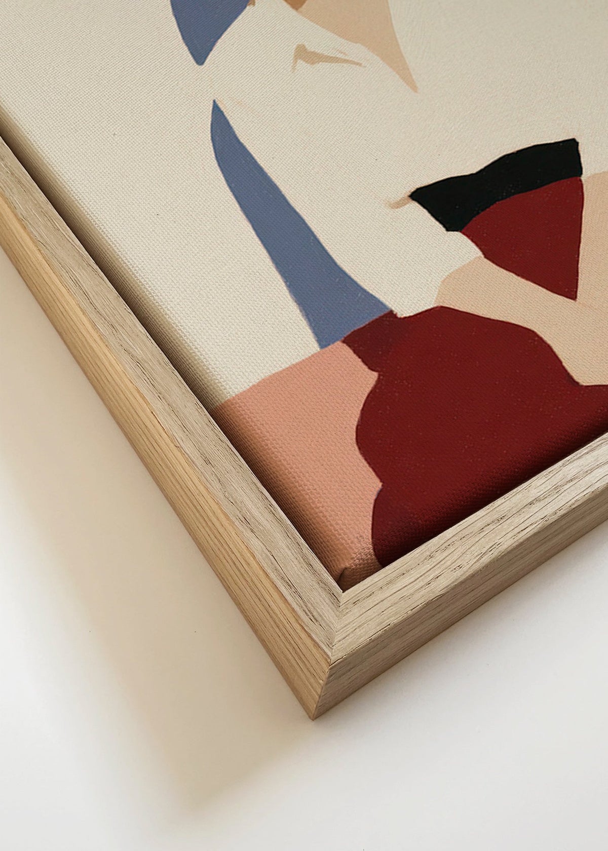 Minimalistyczna siedząca postać, spokojna poza – Canvas detail