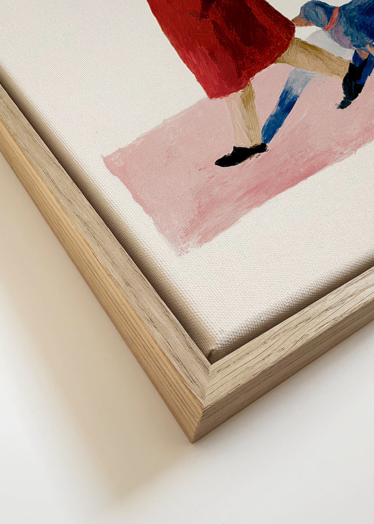 Ilustracja spacerowicza w czerwonym płaszczu – Canvas detail