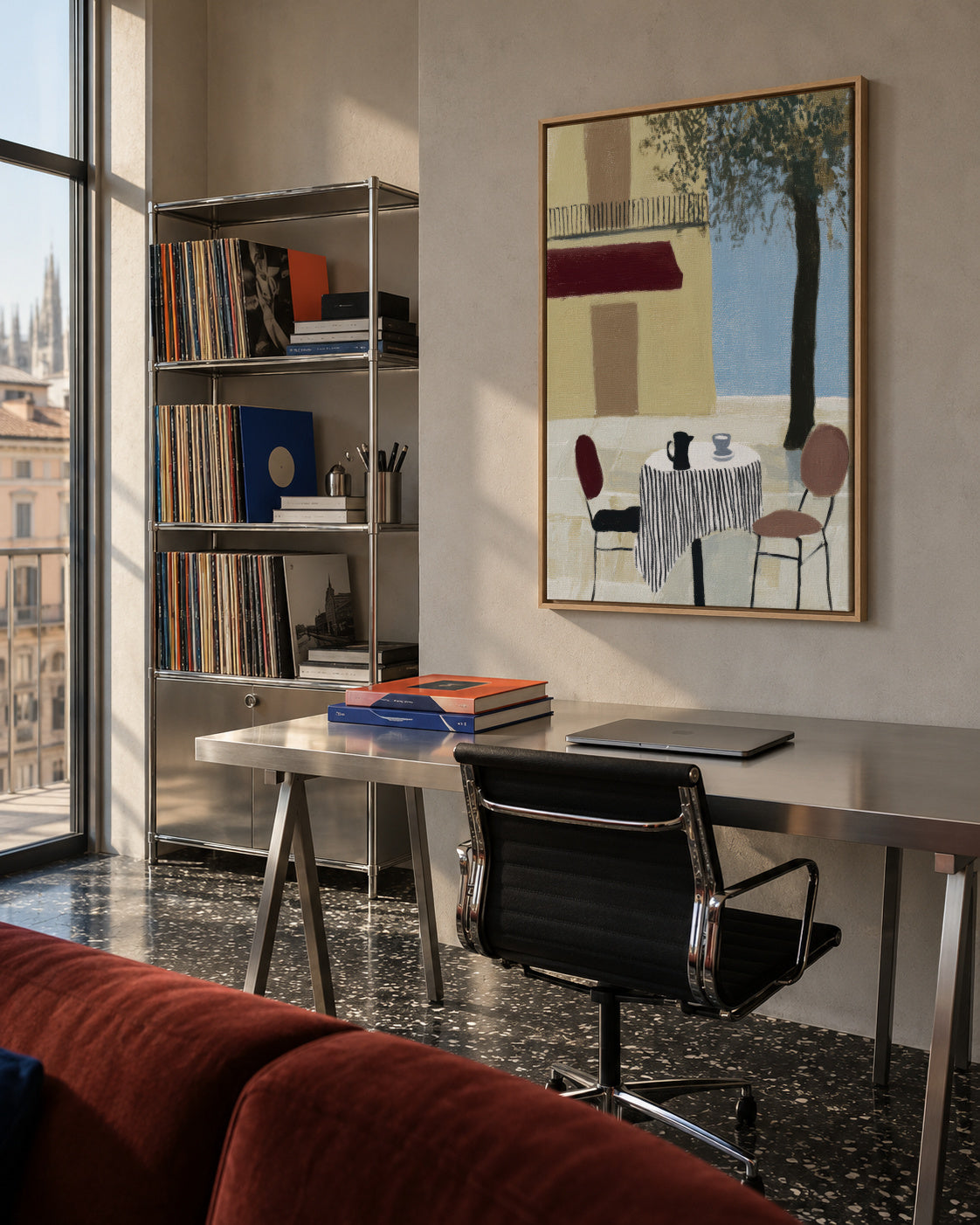 Morning Table - Framed canvas in an interior