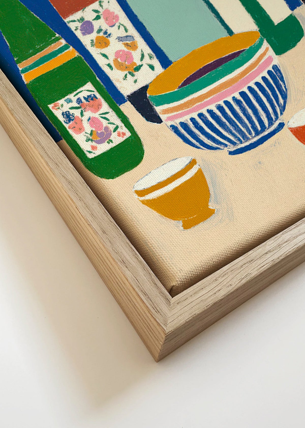 Sztuka do kuchni: butelki i miski – Canvas detail