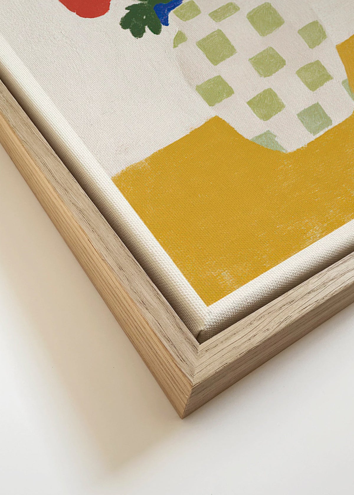 Plakat botaniczny: wazon w kratę z makami – Canvas detail