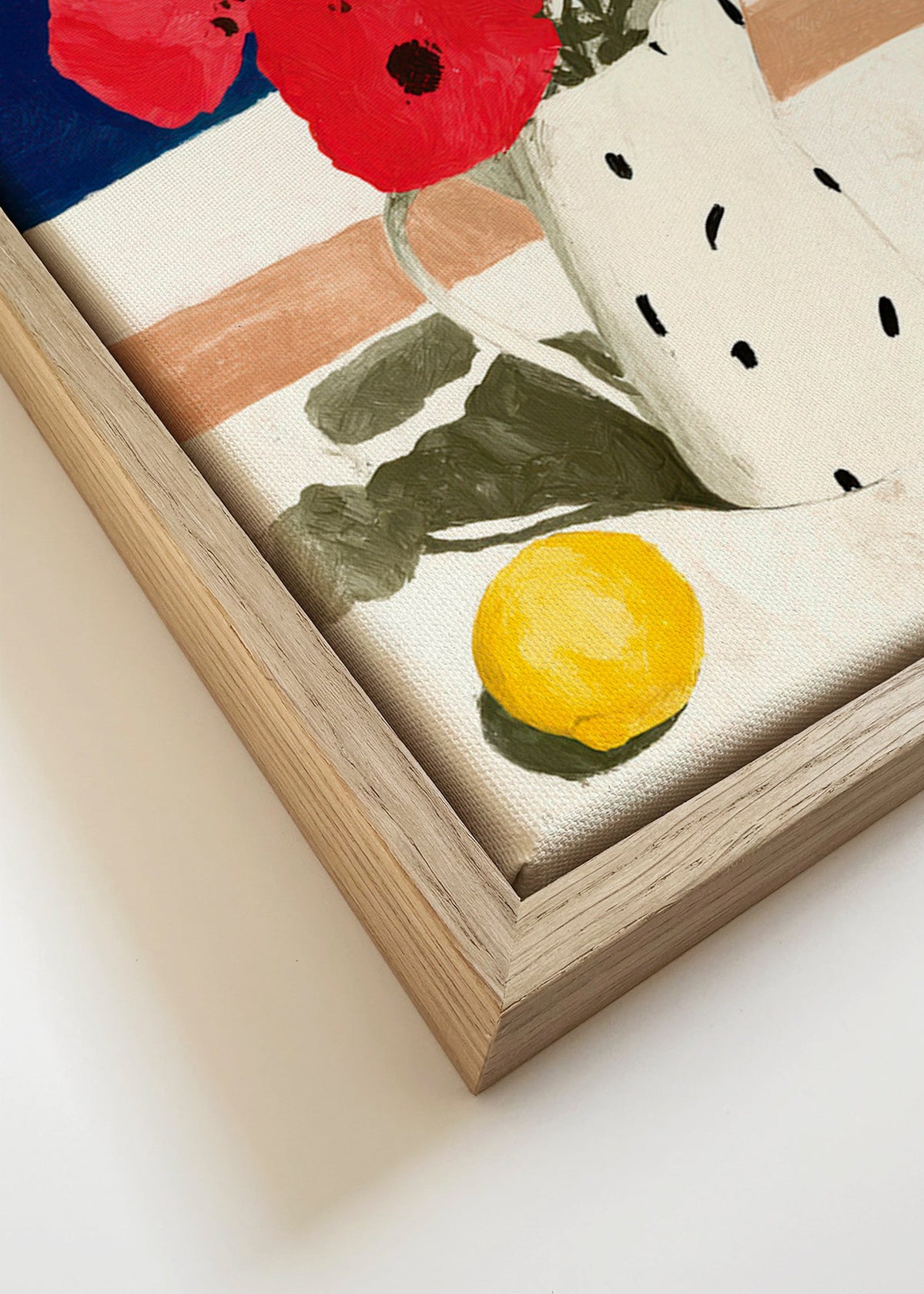 Plakat botaniczny maki nad morzem – Canvas detail