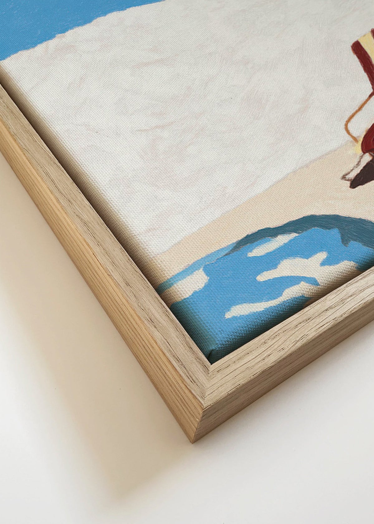 Obraz krajobrazowy z leżakiem i palmą – Canvas detail