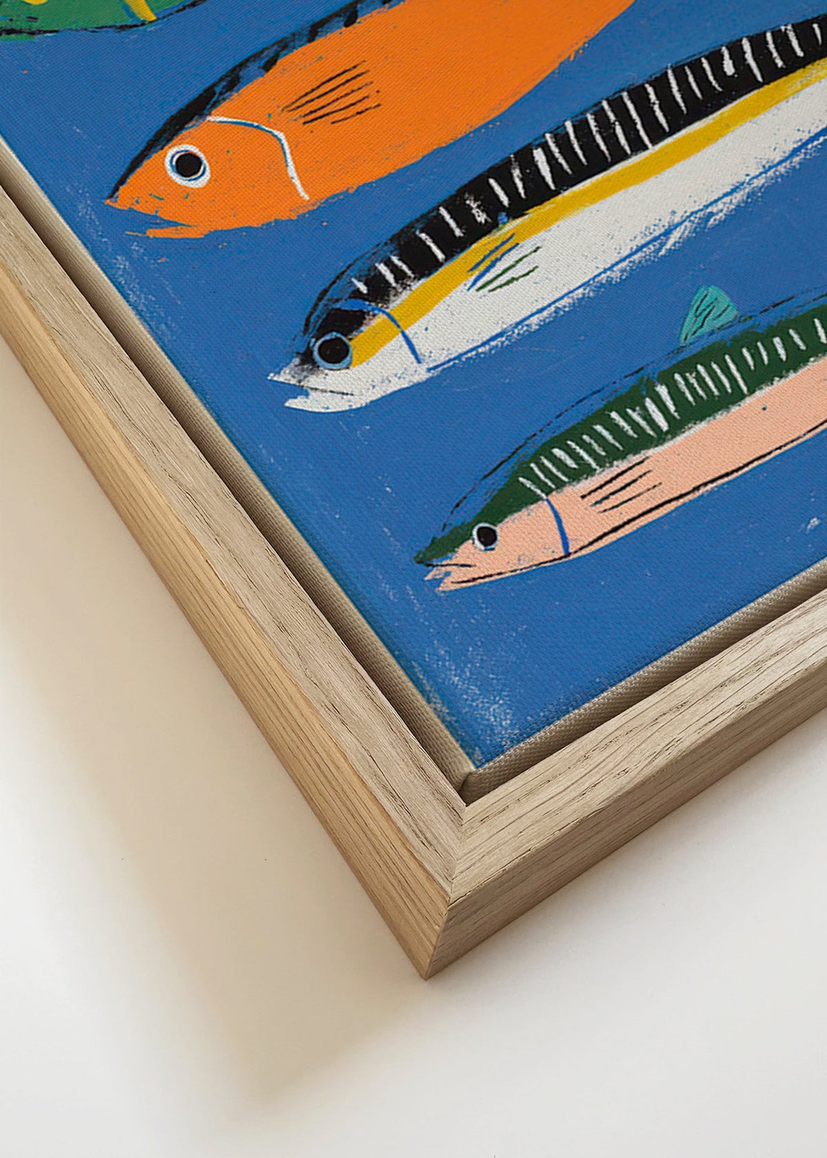 Sztuka do kuchni z ilustrowanymi rybami – Canvas detail