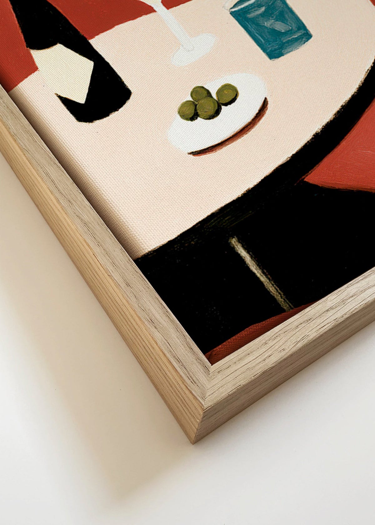 Sztuka do kuchni ilustracja martini z oliwkami – Canvas detail