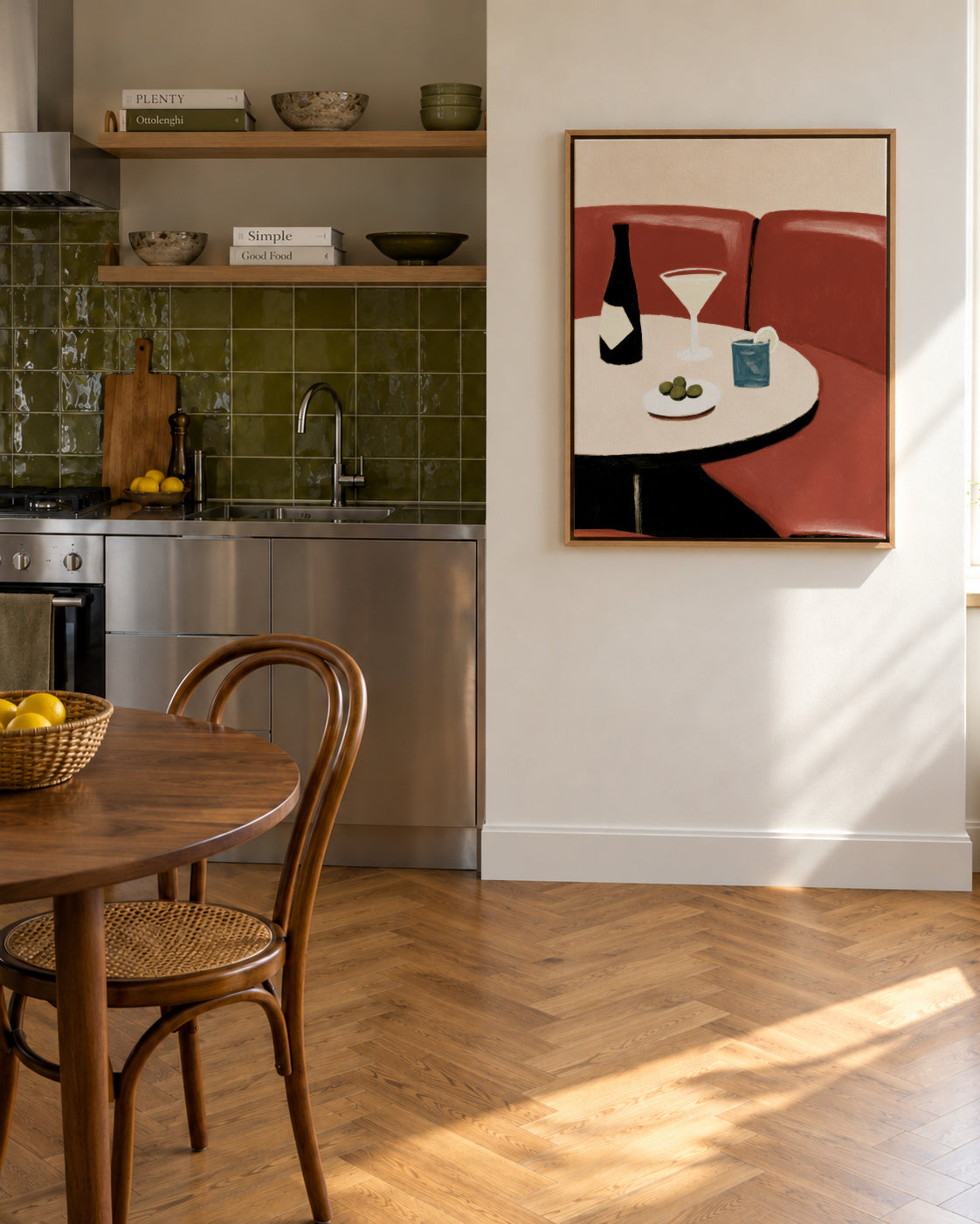 Martini for One - Framed canvas in an interior