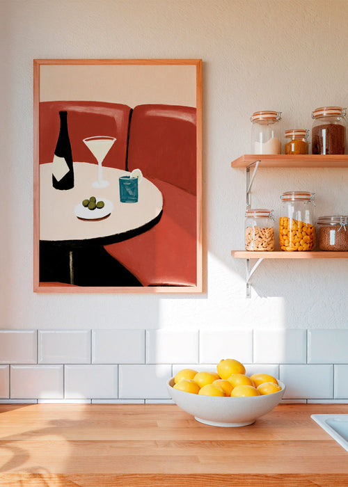 Sztuka do kuchni ilustracja martini z oliwkami – Product1