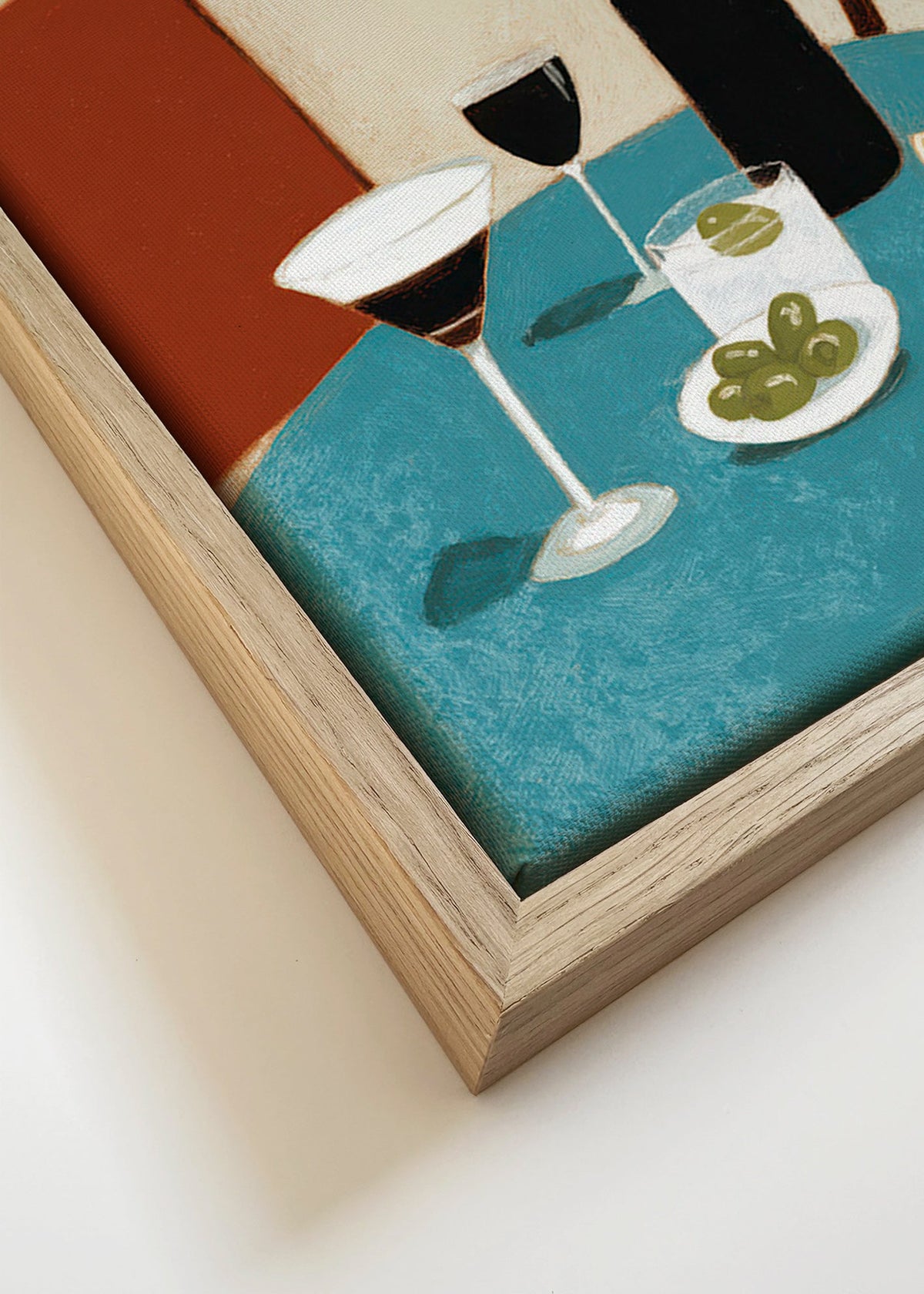 Sztuka do kuchni: aperitif na niebieskim stole – Canvas detail