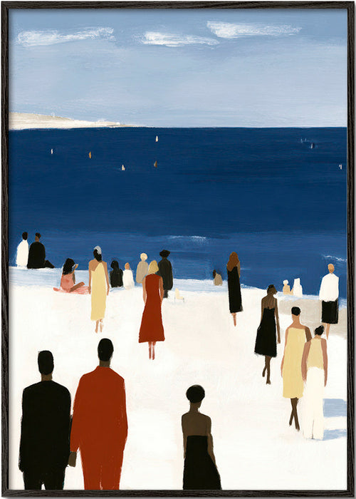 Krajobraz nadmorski z postaciami – Black Frame