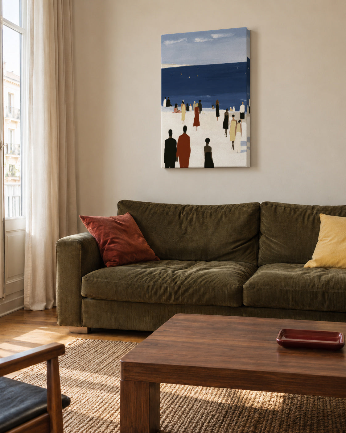 White Shore - Unframed canvas in an interior
