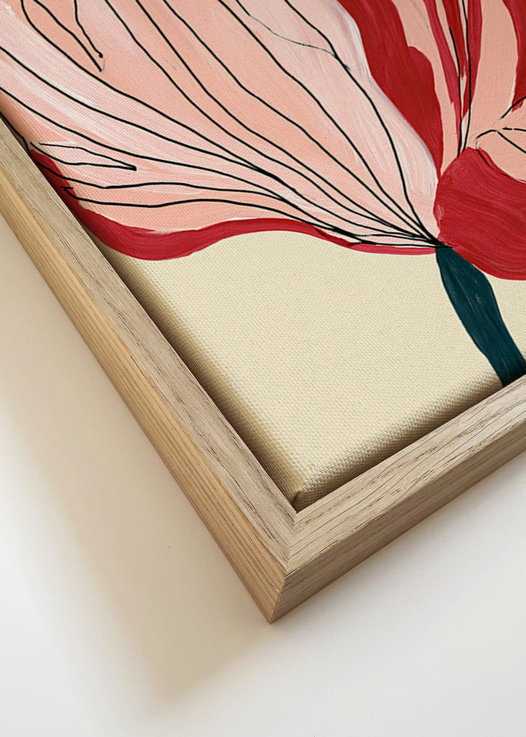 Plakat botaniczny z szkarłatnymi płatkami – Canvas detail